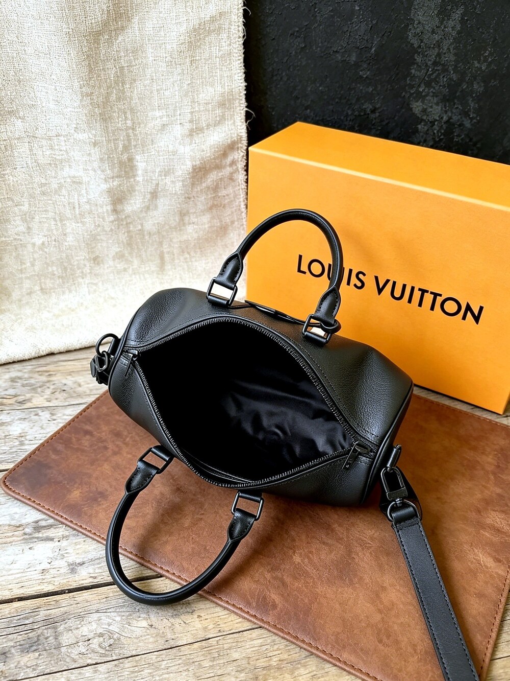 Louis Vuitton Keepall Bandouliere 50 Aerogram Black - Picture 3 of 5